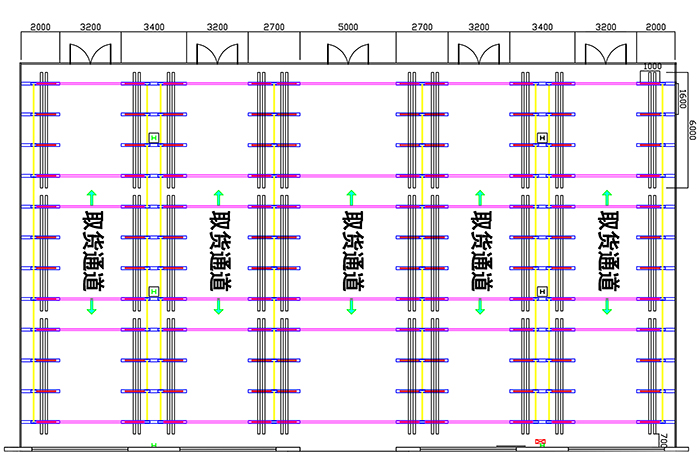 懸臂貨架倉儲(chǔ)方案平面效果圖